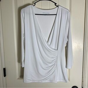 Soft Surroundings Classic White Crossover Blouse